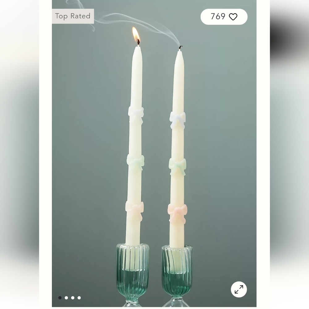 NWT Meri Meri Bow Taper Candles, Set Of 2.